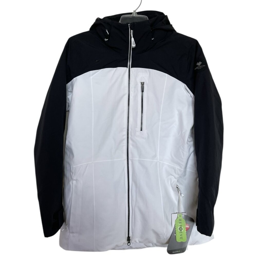 Obermeyer Jacket Womens Size 10 White Black Ski Snow Snowboard Coat First Chair